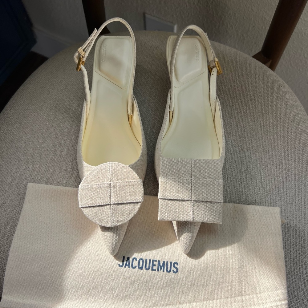 Jacquemus Beige Slingback Heels - Les Chaussures